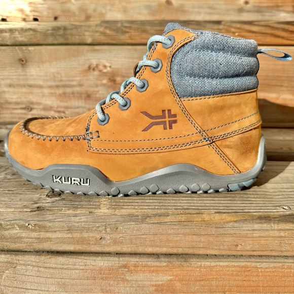 KURU Women’s Size 6.5 Leather Hiking Boots – Tan/Grey, KURUSOLE comfort - Picture 3 of 13